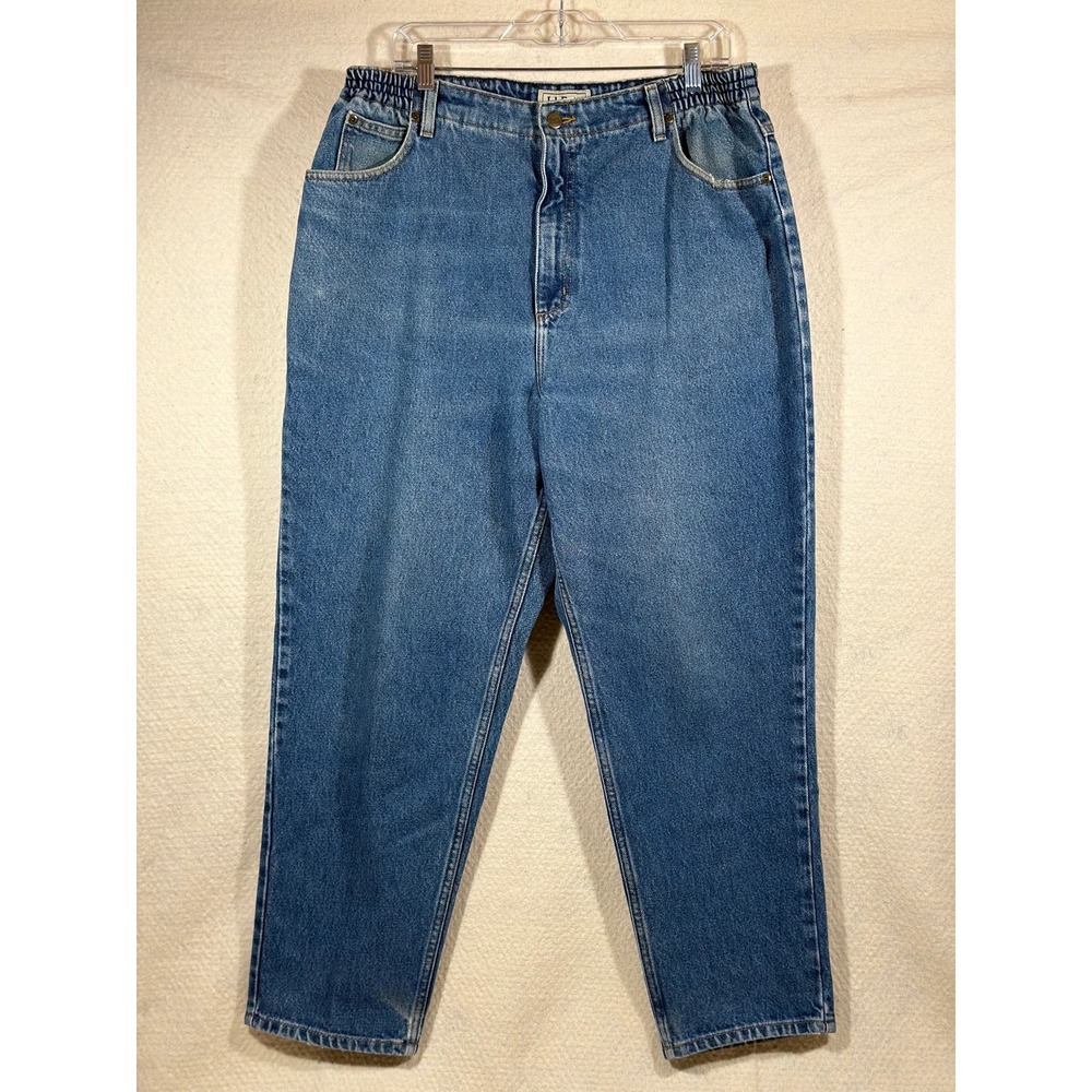 LL Bean Jeans Womens 18 Petite Blue Cotton Comfort Waist Cottagecore Normcore